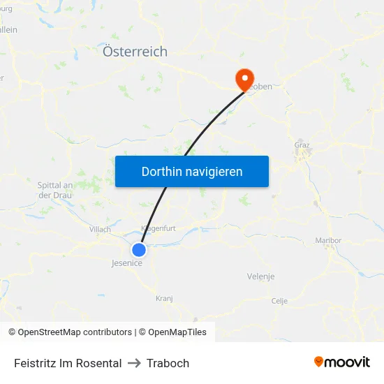 Feistritz Im Rosental to Traboch map