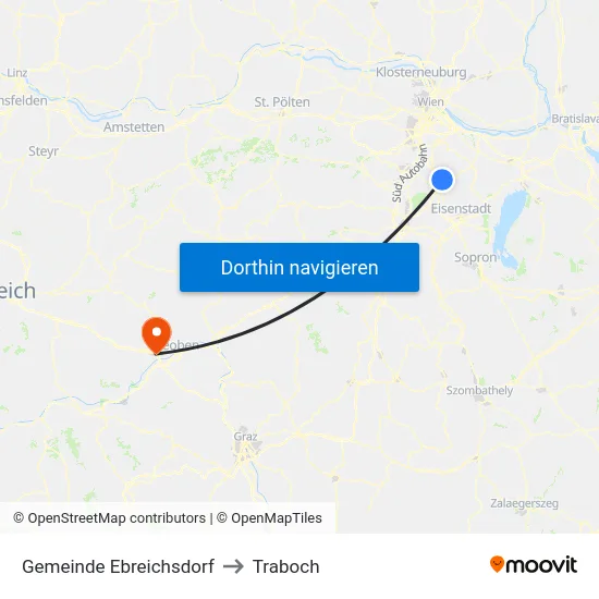 Gemeinde Ebreichsdorf to Traboch map