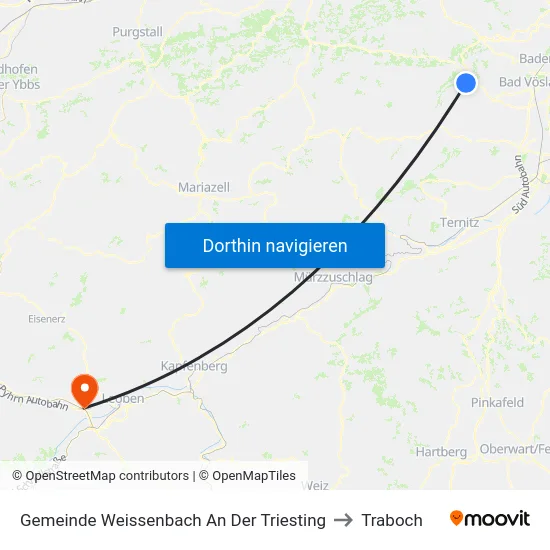 Gemeinde Weissenbach An Der Triesting to Traboch map