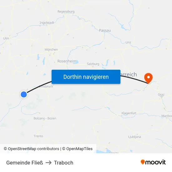 Gemeinde Fließ to Traboch map
