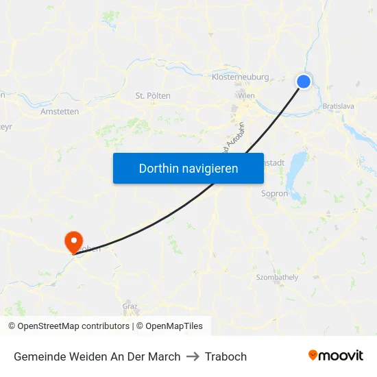 Gemeinde Weiden An Der March to Traboch map