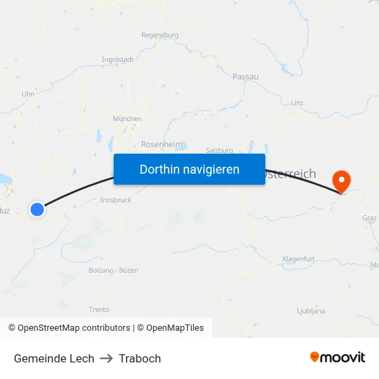 Gemeinde Lech to Traboch map