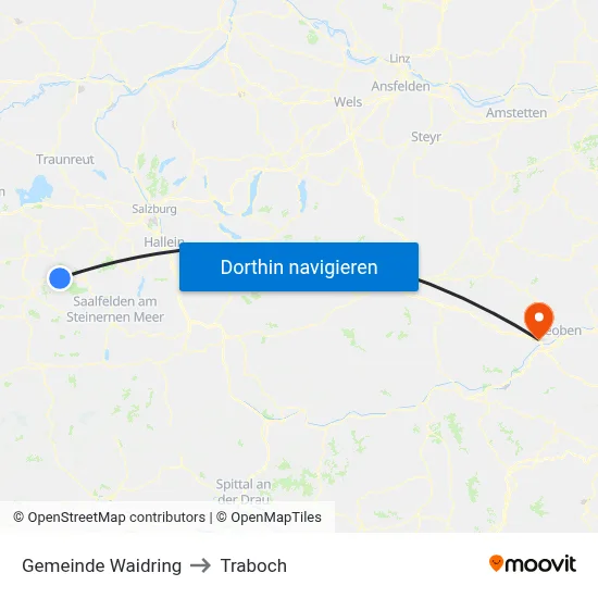 Gemeinde Waidring to Traboch map