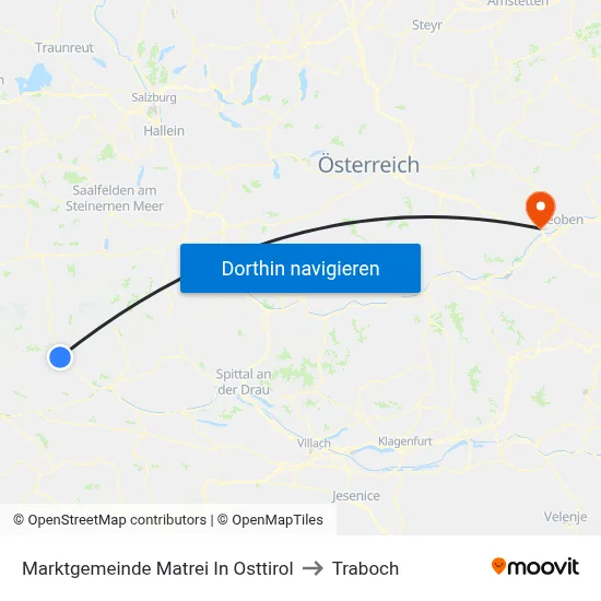 Marktgemeinde Matrei In Osttirol to Traboch map