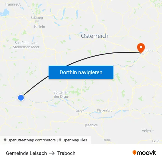 Gemeinde Leisach to Traboch map