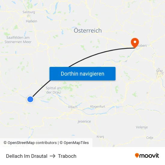 Dellach Im Drautal to Traboch map