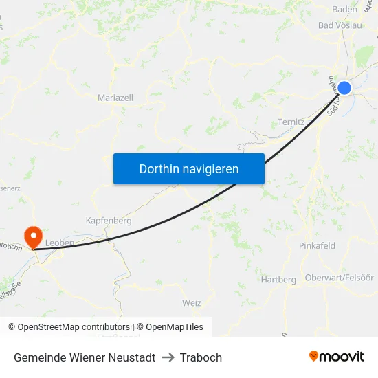 Gemeinde Wiener Neustadt to Traboch map