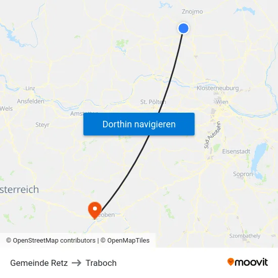 Gemeinde Retz to Traboch map