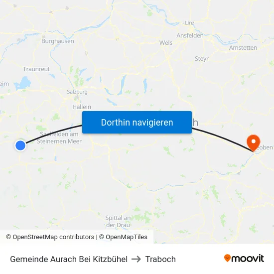 Gemeinde Aurach Bei Kitzbühel to Traboch map