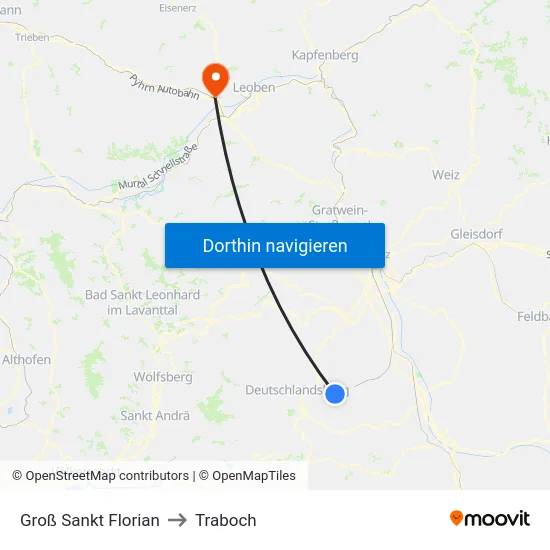 Groß Sankt Florian to Traboch map