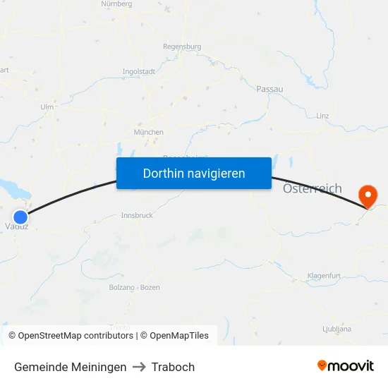 Gemeinde Meiningen to Traboch map