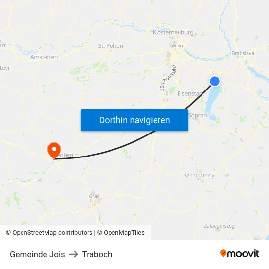 Gemeinde Jois to Traboch map