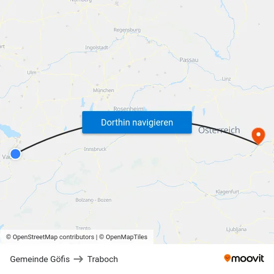 Gemeinde Göfis to Traboch map