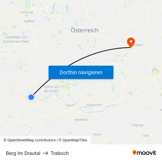Berg Im Drautal to Traboch map