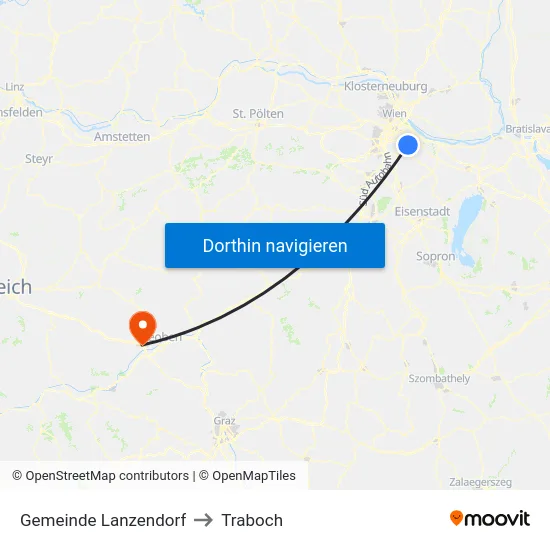 Gemeinde Lanzendorf to Traboch map