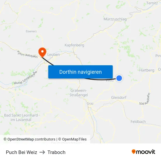 Puch Bei Weiz to Traboch map