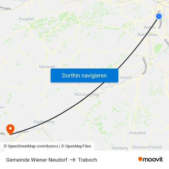 Gemeinde Wiener Neudorf to Traboch map