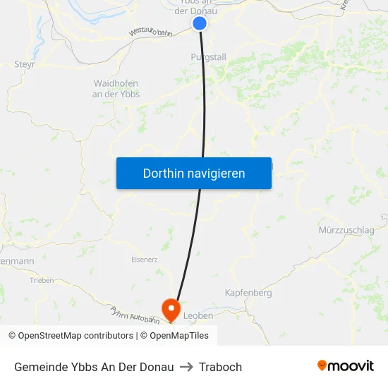 Gemeinde Ybbs An Der Donau to Traboch map