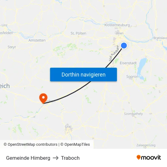 Gemeinde Himberg to Traboch map