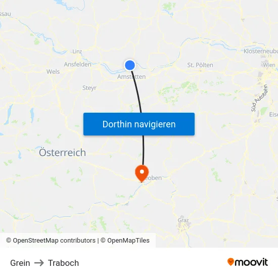 Grein to Traboch map
