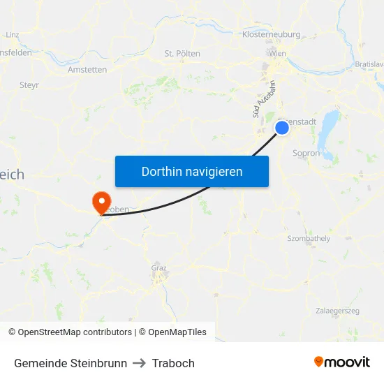Gemeinde Steinbrunn to Traboch map