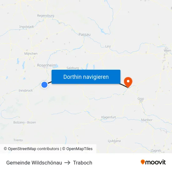 Gemeinde Wildschönau to Traboch map