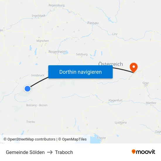 Gemeinde Sölden to Traboch map