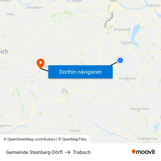 Gemeinde Steinberg-Dörfl to Traboch map