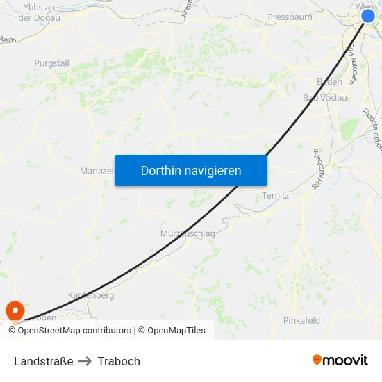 Landstraße to Traboch map