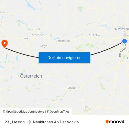 23., Liesing to Neukirchen An Der Vöckla map