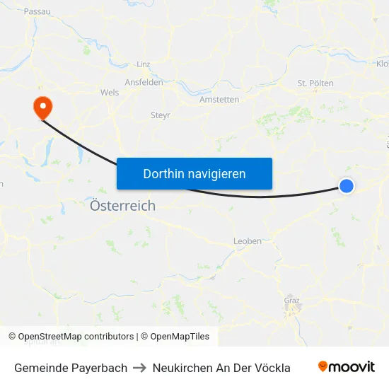 Gemeinde Payerbach to Neukirchen An Der Vöckla map