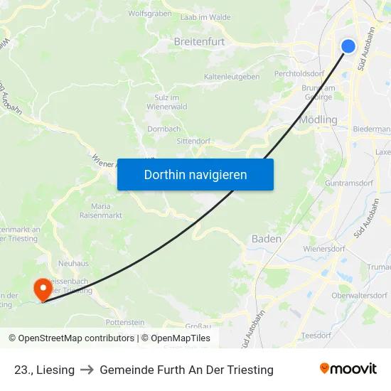 23., Liesing to Gemeinde Furth An Der Triesting map
