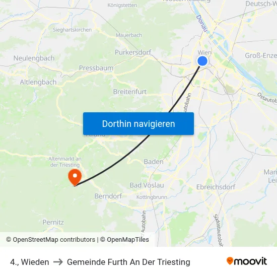 4., Wieden to Gemeinde Furth An Der Triesting map