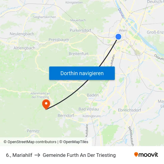 6., Mariahilf to Gemeinde Furth An Der Triesting map