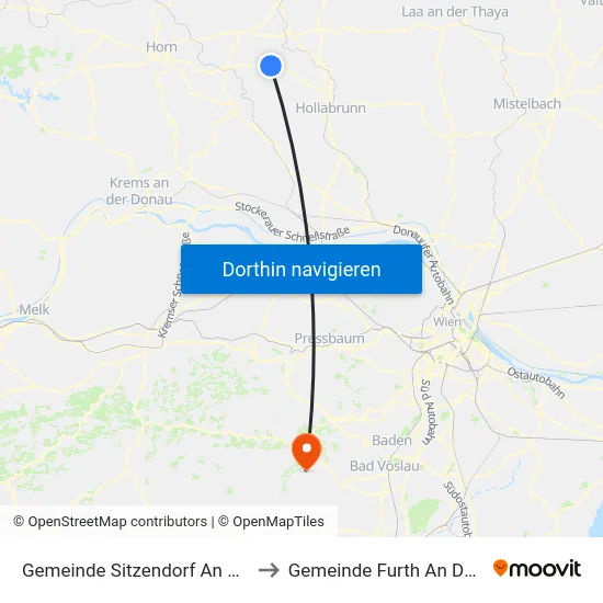 Gemeinde Sitzendorf An Der Schmida to Gemeinde Furth An Der Triesting map
