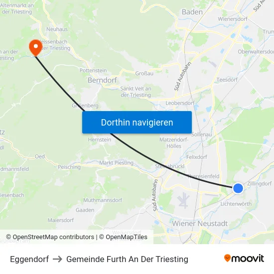 Eggendorf to Gemeinde Furth An Der Triesting map