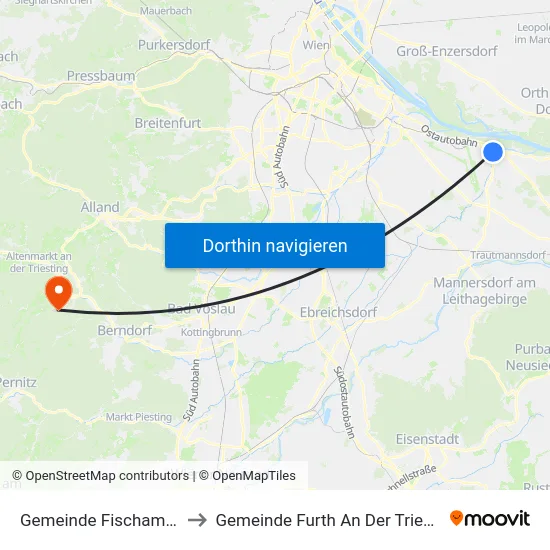 Gemeinde Fischamend to Gemeinde Furth An Der Triesting map