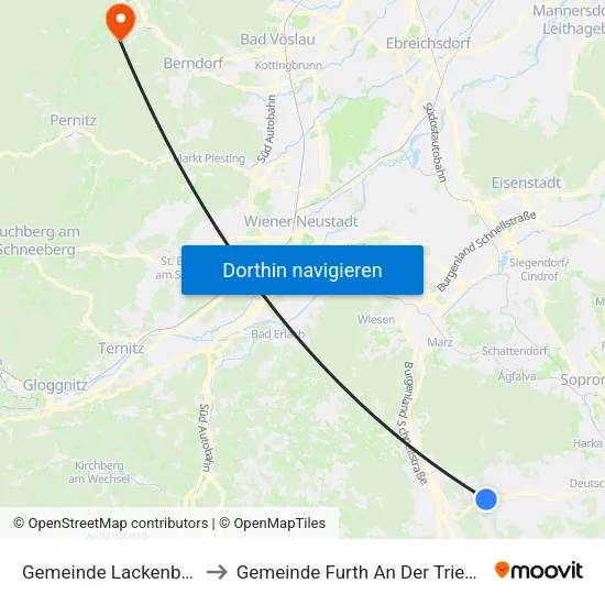 Gemeinde Lackenbach to Gemeinde Furth An Der Triesting map