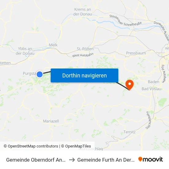 Gemeinde Oberndorf An Der Melk to Gemeinde Furth An Der Triesting map