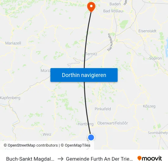 Buch-Sankt Magdalena to Gemeinde Furth An Der Triesting map