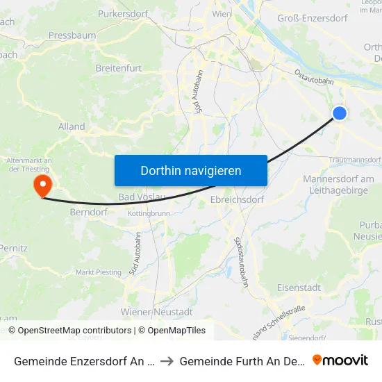 Gemeinde Enzersdorf An Der Fischa to Gemeinde Furth An Der Triesting map