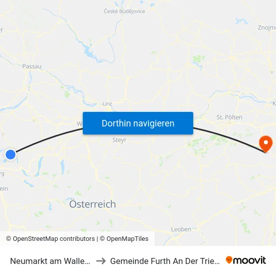 Neumarkt am Wallersee to Gemeinde Furth An Der Triesting map