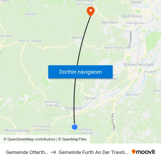 Gemeinde Otterthal to Gemeinde Furth An Der Triesting map