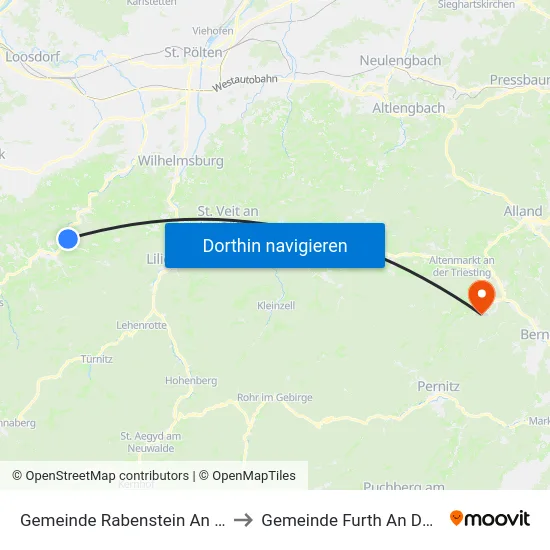 Gemeinde Rabenstein An Der Pielach to Gemeinde Furth An Der Triesting map