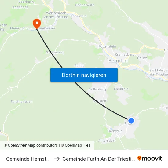 Gemeinde Hernstein to Gemeinde Furth An Der Triesting map