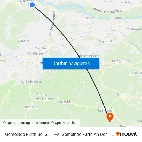 Gemeinde Furth Bei Göttweig to Gemeinde Furth An Der Triesting map