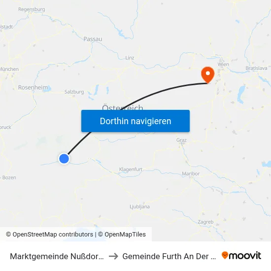 Marktgemeinde Nußdorf-Debant to Gemeinde Furth An Der Triesting map