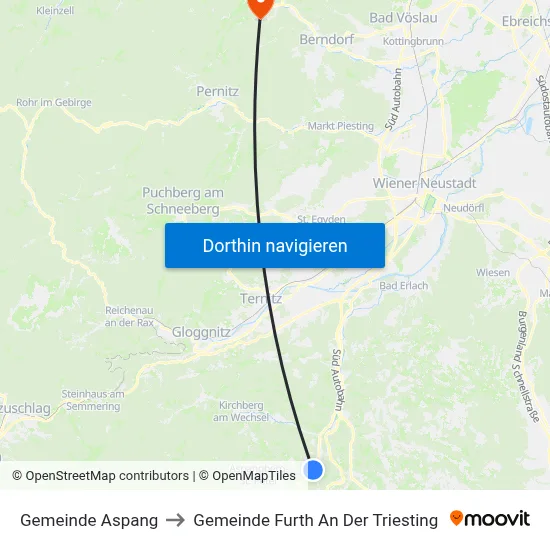 Gemeinde Aspang to Gemeinde Furth An Der Triesting map