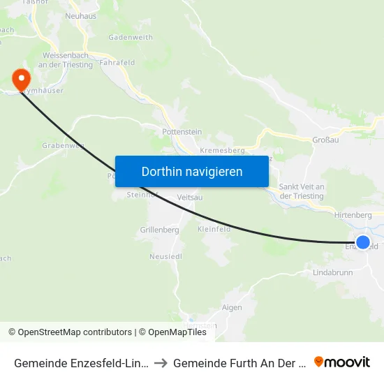 Gemeinde Enzesfeld-Lindabrunn to Gemeinde Furth An Der Triesting map