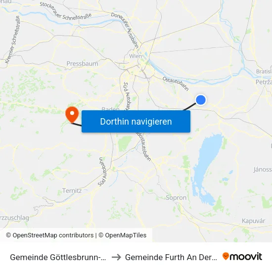 Gemeinde Göttlesbrunn-Arbesthal to Gemeinde Furth An Der Triesting map